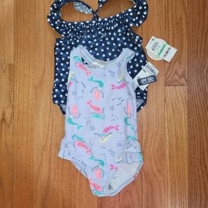 2 NWT Girls Swimsuits, 18 months